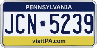 PA license plate JCN5239