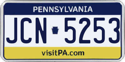 PA license plate JCN5253