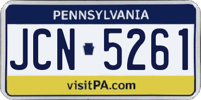 PA license plate JCN5261