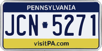 PA license plate JCN5271