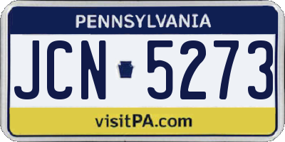 PA license plate JCN5273