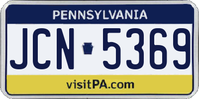 PA license plate JCN5369