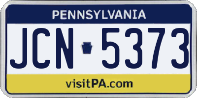 PA license plate JCN5373