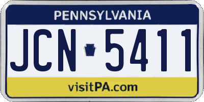 PA license plate JCN5411