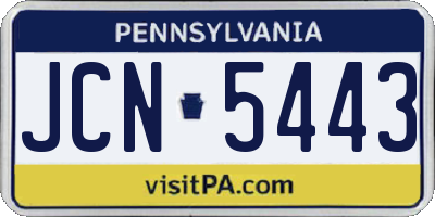 PA license plate JCN5443
