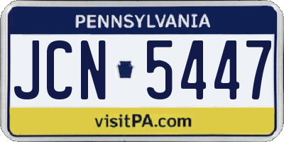 PA license plate JCN5447