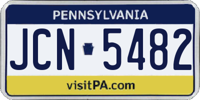PA license plate JCN5482