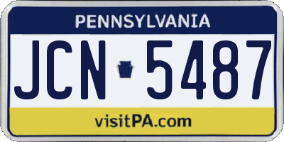 PA license plate JCN5487
