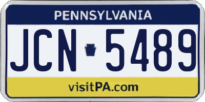 PA license plate JCN5489