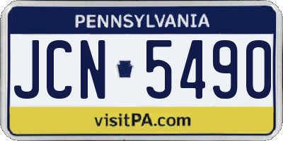 PA license plate JCN5490