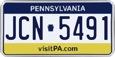 PA license plate JCN5491