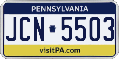 PA license plate JCN5503