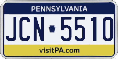 PA license plate JCN5510