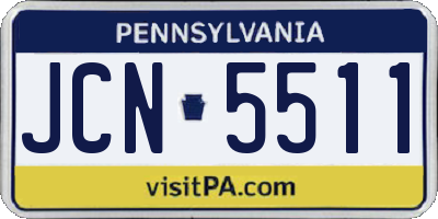 PA license plate JCN5511