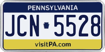 PA license plate JCN5528