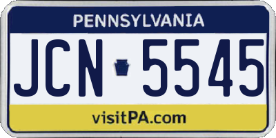 PA license plate JCN5545
