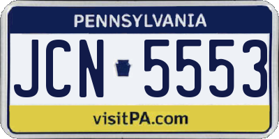 PA license plate JCN5553