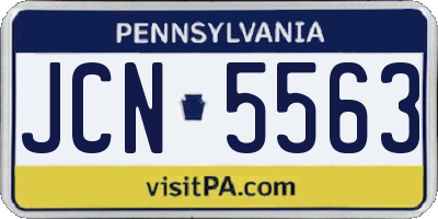PA license plate JCN5563