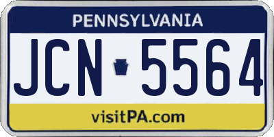 PA license plate JCN5564
