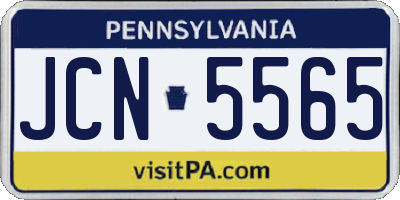 PA license plate JCN5565
