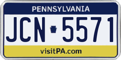 PA license plate JCN5571