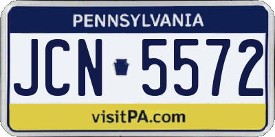PA license plate JCN5572