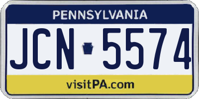 PA license plate JCN5574