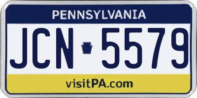 PA license plate JCN5579