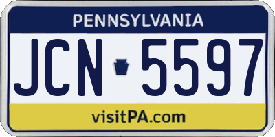 PA license plate JCN5597