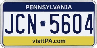 PA license plate JCN5604