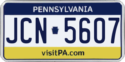 PA license plate JCN5607