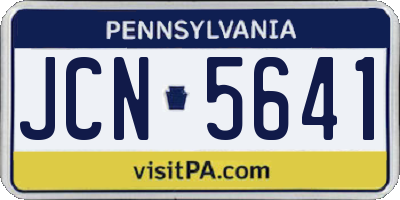 PA license plate JCN5641