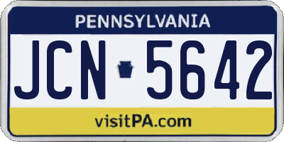 PA license plate JCN5642