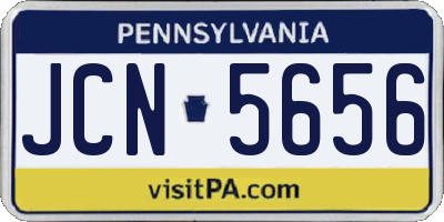 PA license plate JCN5656