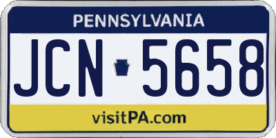 PA license plate JCN5658