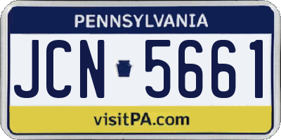 PA license plate JCN5661