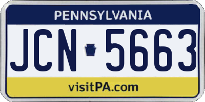 PA license plate JCN5663