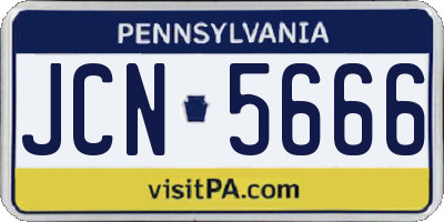 PA license plate JCN5666