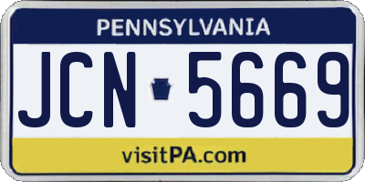 PA license plate JCN5669