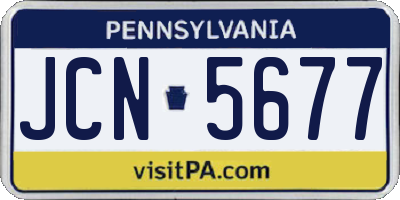 PA license plate JCN5677