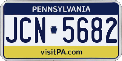 PA license plate JCN5682