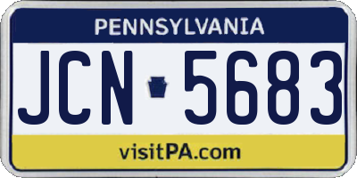 PA license plate JCN5683