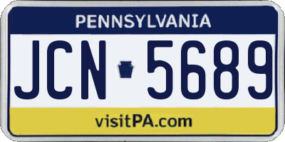 PA license plate JCN5689