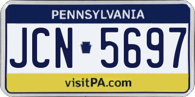 PA license plate JCN5697