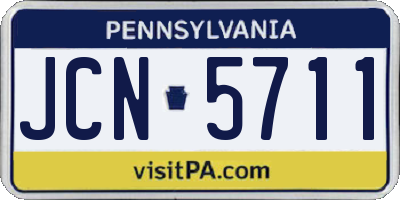PA license plate JCN5711