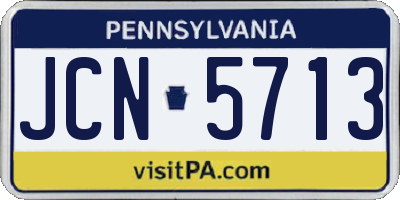 PA license plate JCN5713