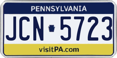 PA license plate JCN5723