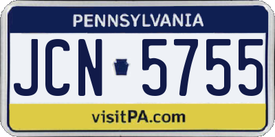 PA license plate JCN5755