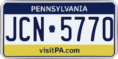 PA license plate JCN5770