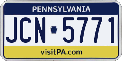PA license plate JCN5771
